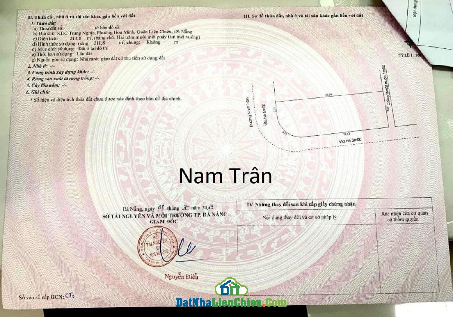 Cho Thuê Đất Lô Góc 2 Mặt Tiền đường Nam Trân, Đối Diện Bến Xe Đà Nẵng, Giá RẺ 2/2024