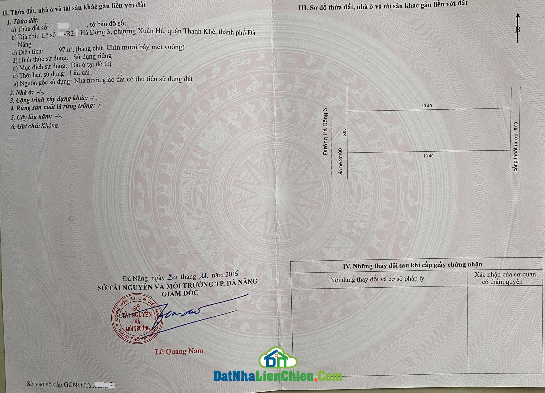 Bán Đất Mặt Tiền Đường Hà Đông 3 – Phường Xuân Hà – Quận Thanh Khê Đà Nẵng