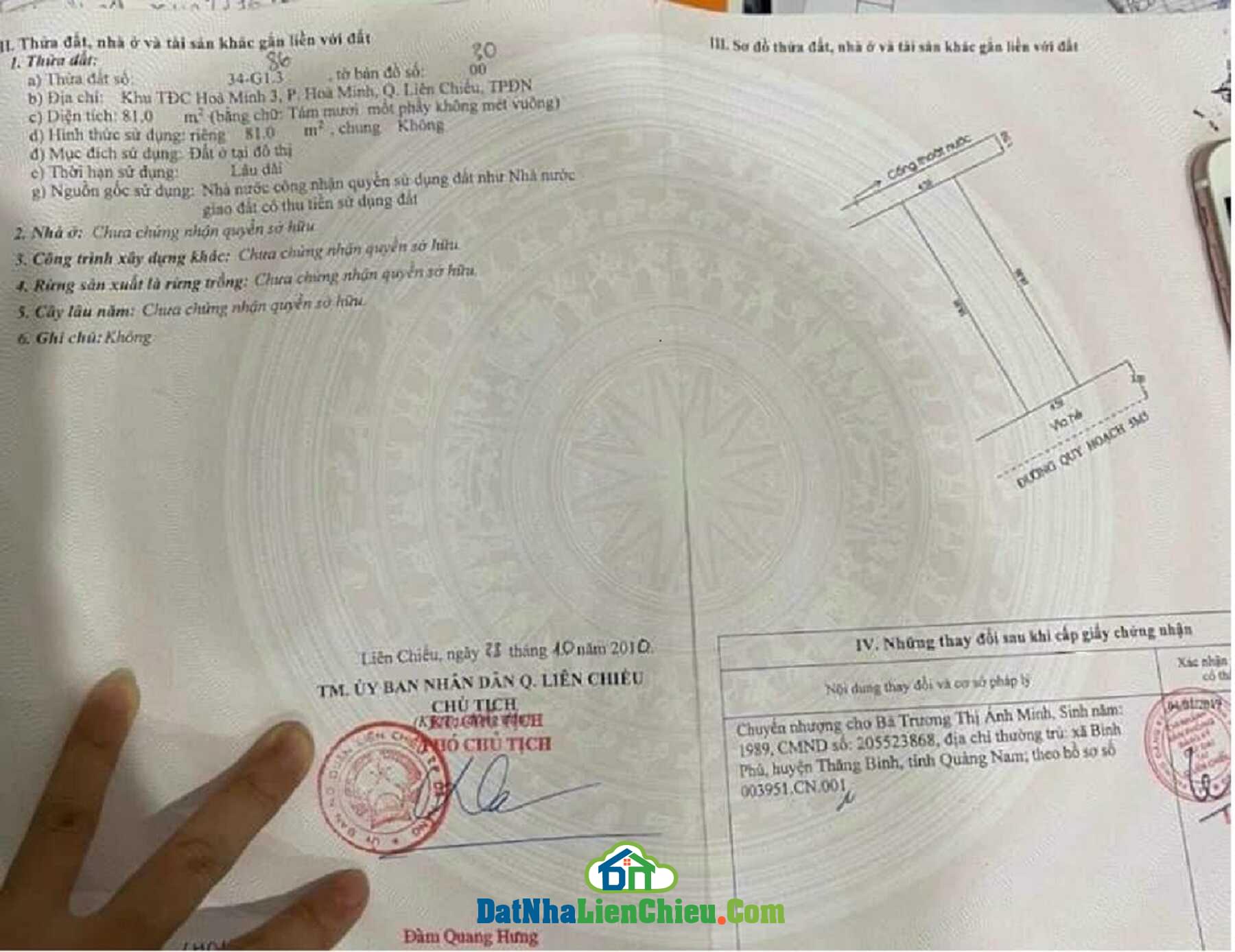 – Bán đất đường Phan Thị Nể, Hướng Đông Nam, Sát biển, Giá Rẻ