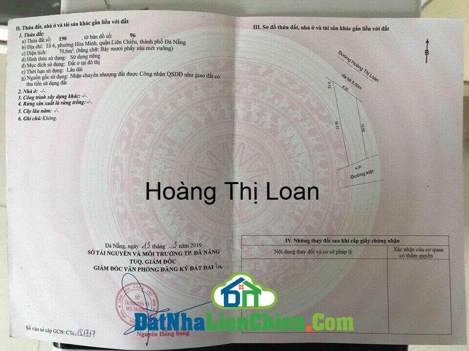 Bán đất mặt tiền Hoàng Thị Loan, 2 mặt tiền trước sau, Giá Rẻ, Tháng 02/2024