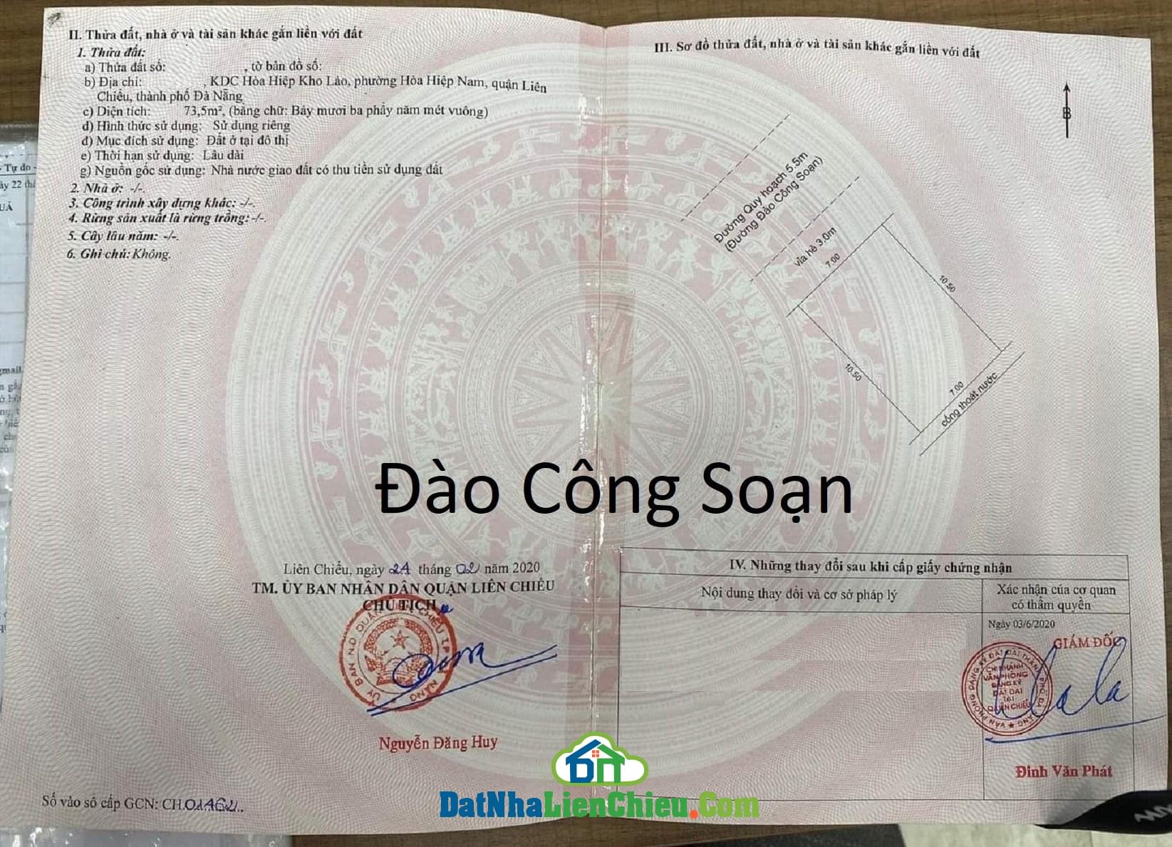 Bán Nhà Cấp 4, đường Đào Công Soạn, Đà Nẵng, Giá RẺ 2024