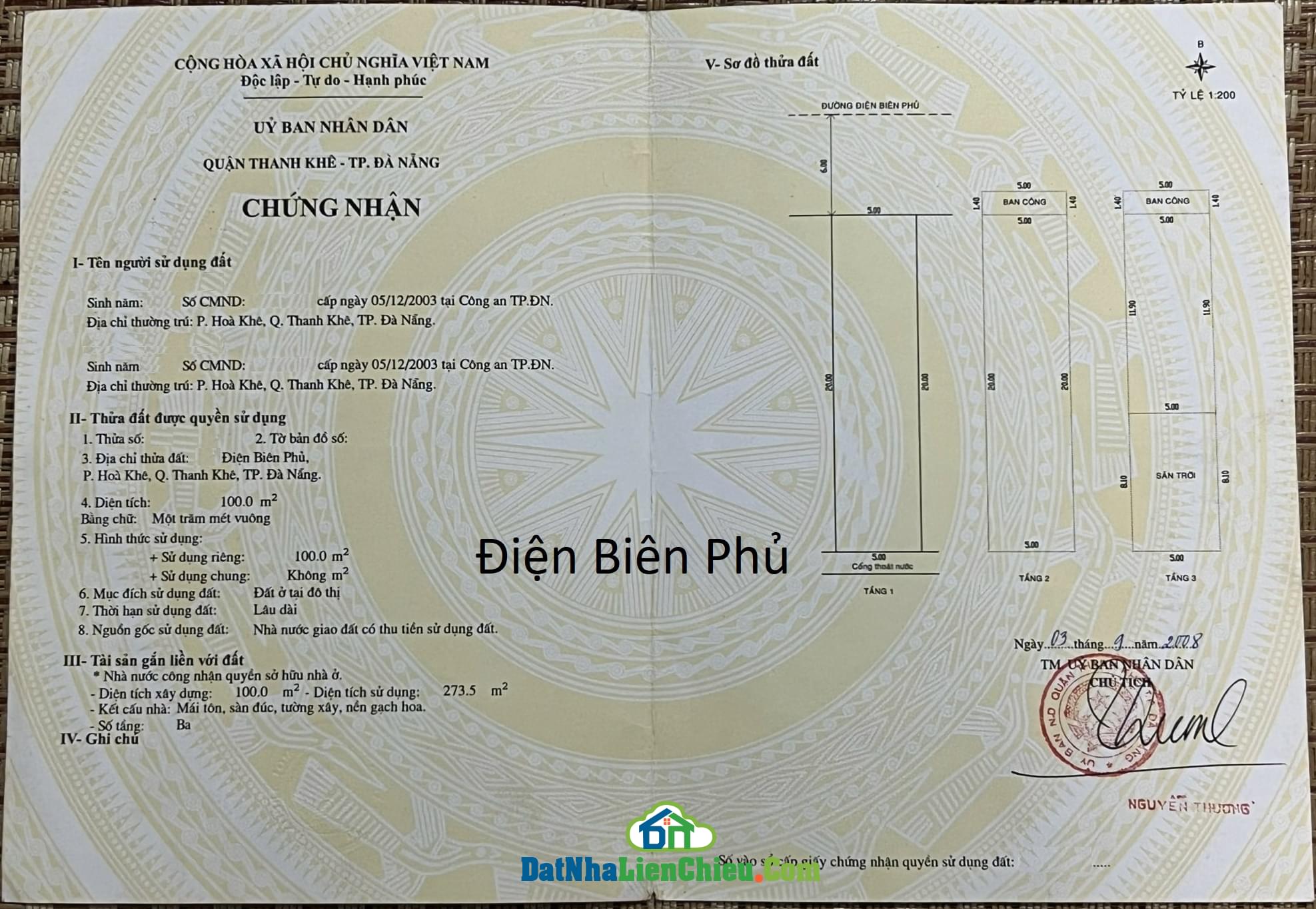 Bán Nhà 3 tầng, đường Điện Biên Phủ, Đà Nẵng, Gần Siêu Thị Coop Mart 2024