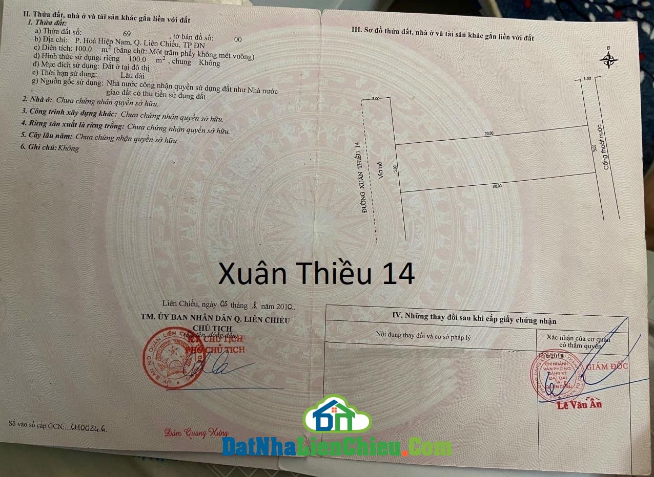 Bán Đất Đường Xuân Thiều 14, Quận Liên Chiểu, Giá RẺ 2024
