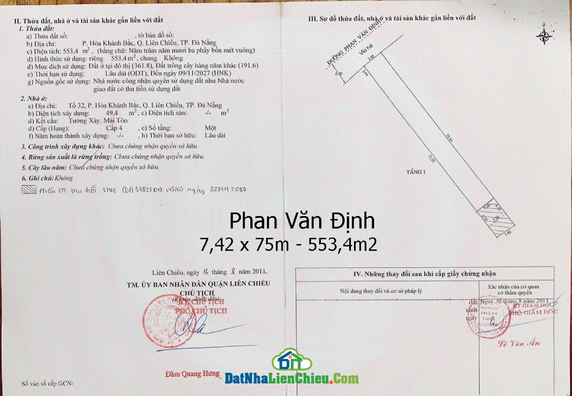 Bán Đất đường Phan Văn Định 553,4 m2, Quận Liên Chiểu, Giá RẺ SẬP SÀN 2024