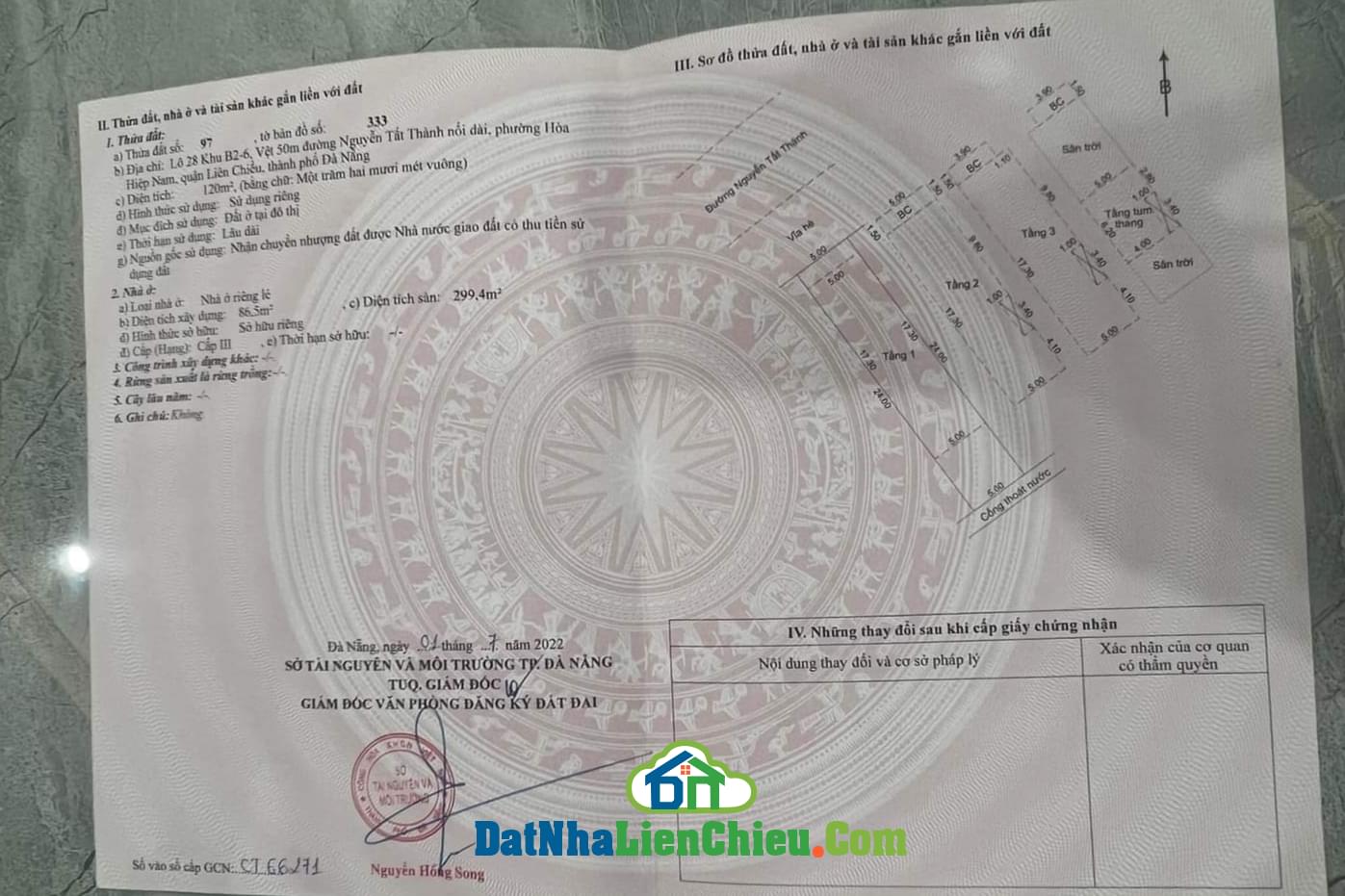 Bán nhà 3 tầng 120m2  mặt tiền đường Nguyễn Tất Thành nối dài , giá siêu rẻ 5,6 tỷ