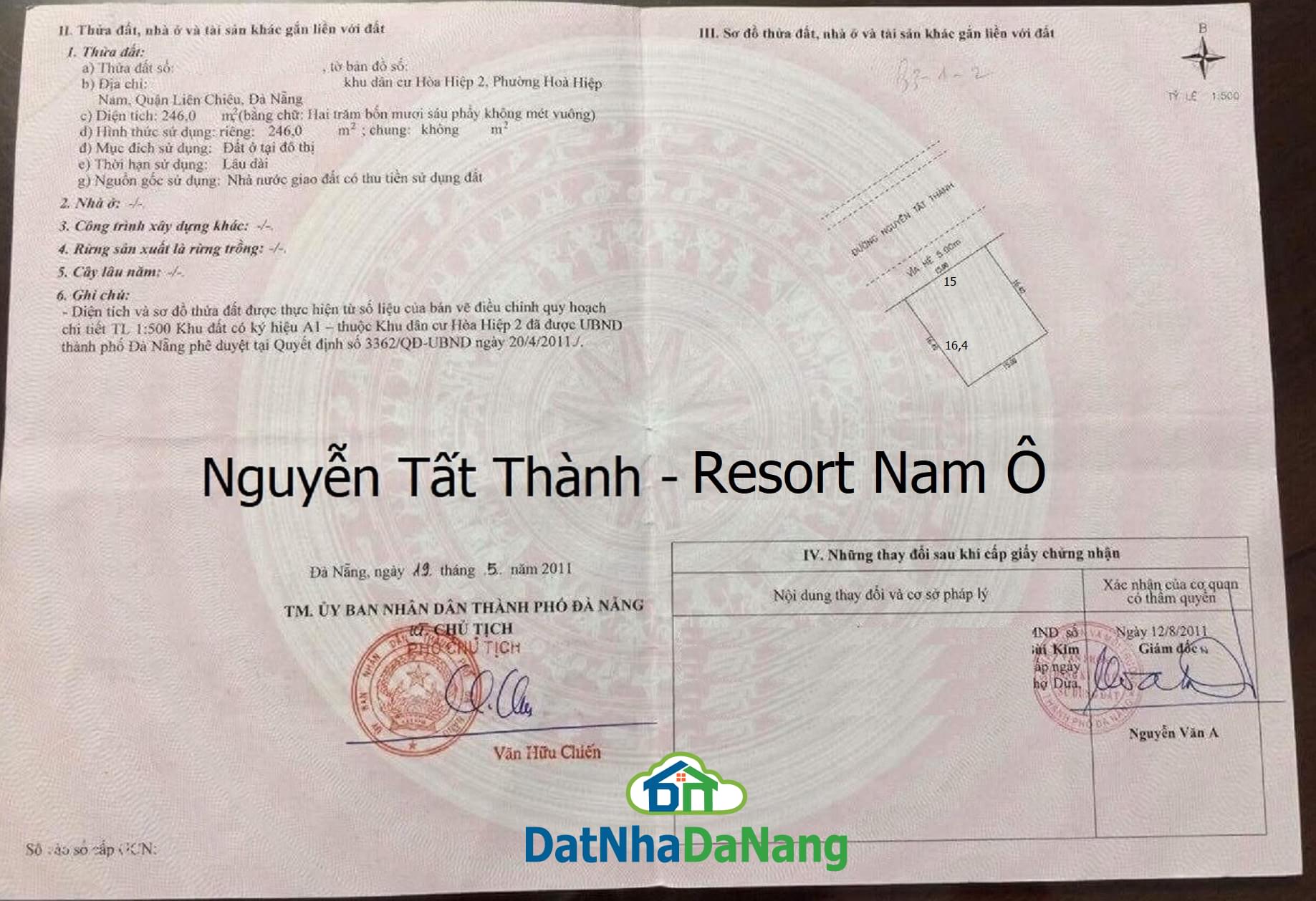 Bán Đất đường Nguyễn Tất Thành, View Nam Ô Resort, Đà Nẵng, Giá RẺ 2024