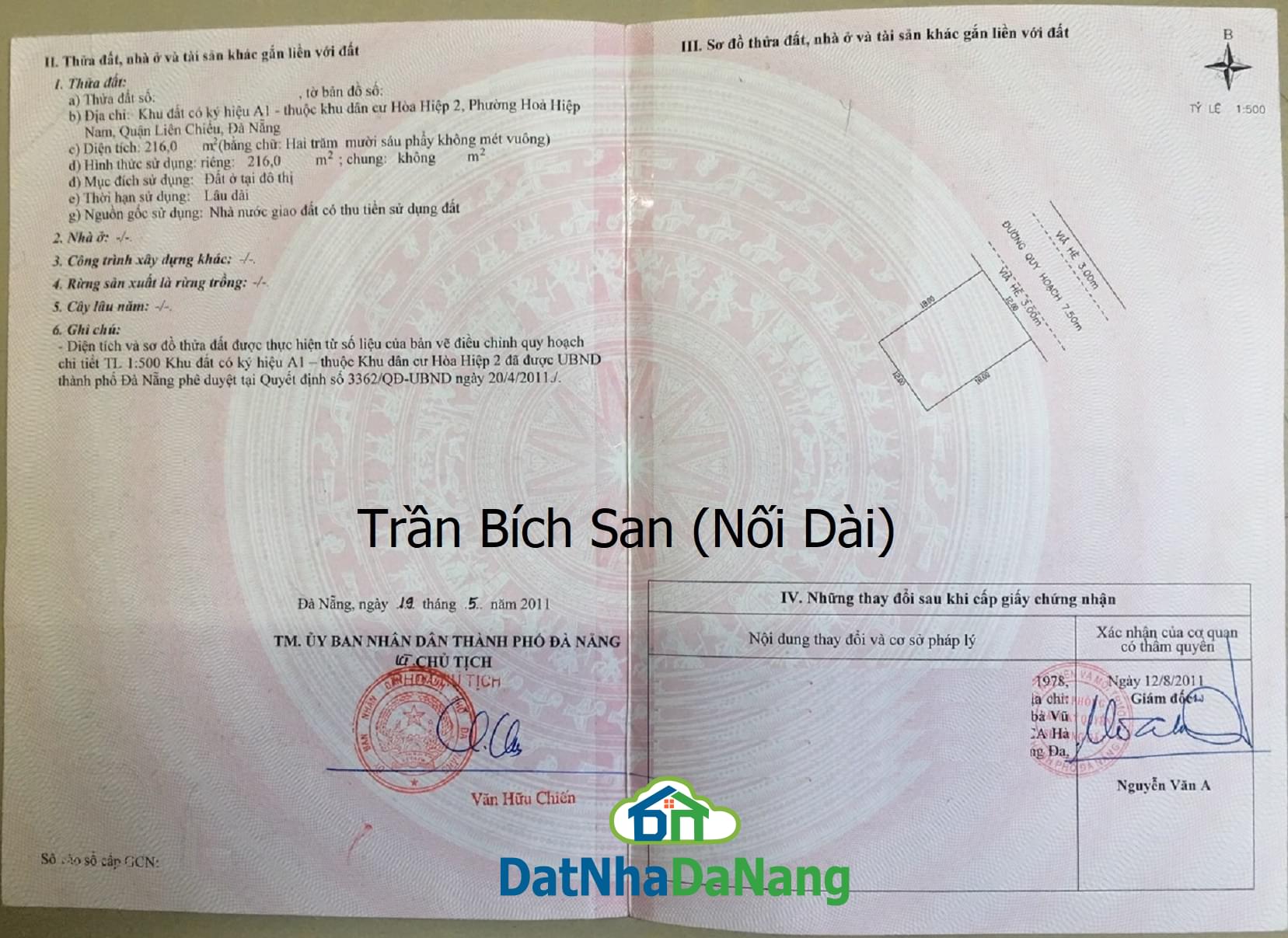 Bán Đất đường Trần Bích San Nối Dài, Sát Dự Án Nam O Discovery, Giá RẺ 2024